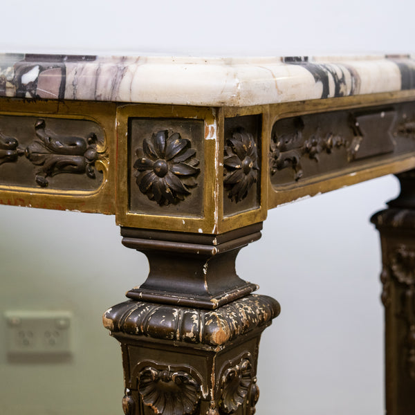 19th Century Louis XVI Style Viola Marble Topped Console