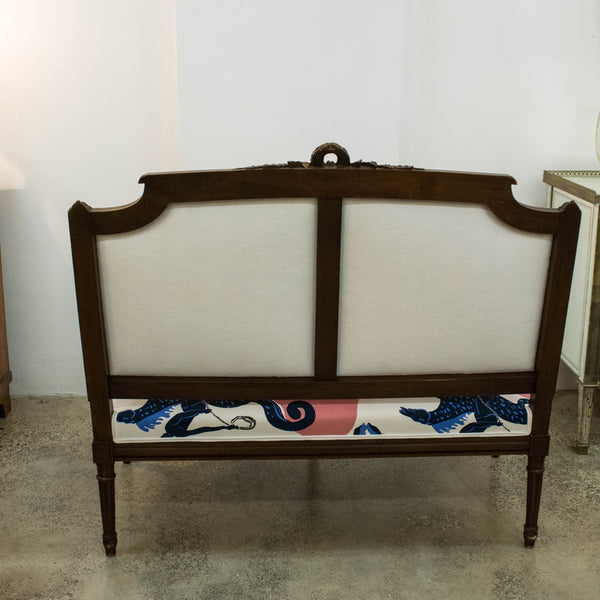 A Louis XVI Style Walnut Two Seat Settee