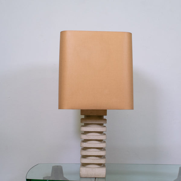 1970s Carved Stone Lamp probably by Albert Tormos