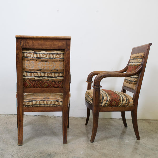 A Pair of French Empire Period Mahogany Armchairs