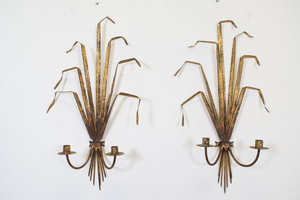Pair of French Gilt-Metal Wall Sconces