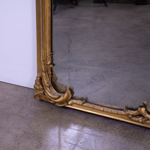 A Large George II Style Gilt-Gesso Pier Mirror
