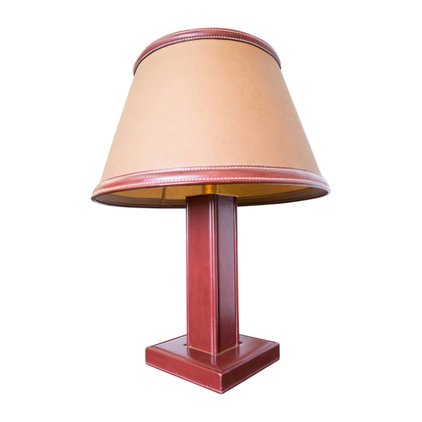 A Jacques Adnet (1901 - 1984) Hand Stitched Table Lamp
