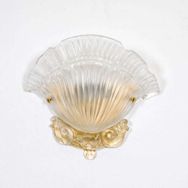 A Pair of Shell form Murano Wall Sconces