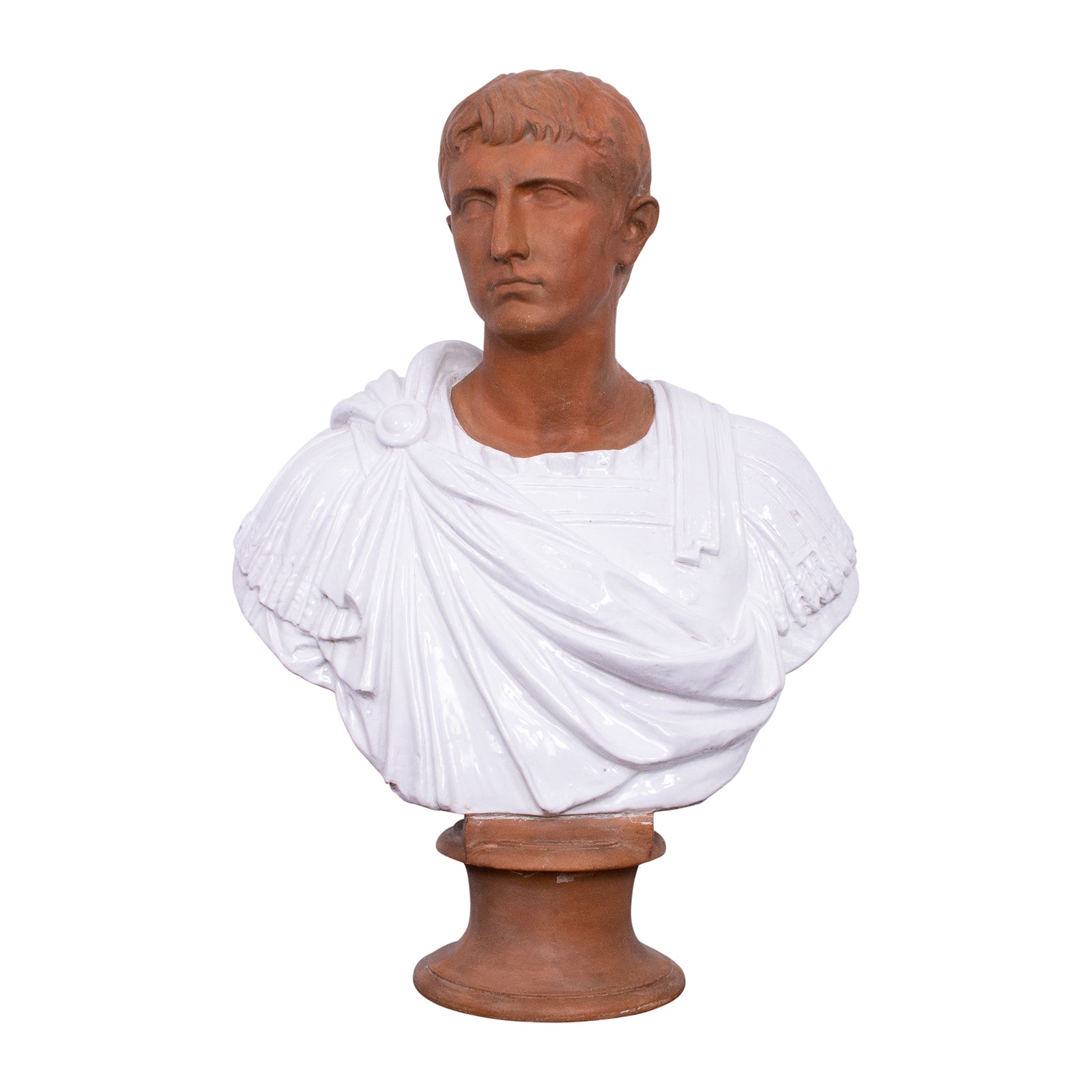 Italian Terracotta Portrait of First Roman Emperor Augustus as Octavianus