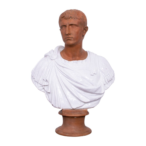 Italian Terracotta Portrait of First Roman Emperor Augustus as Octavianus