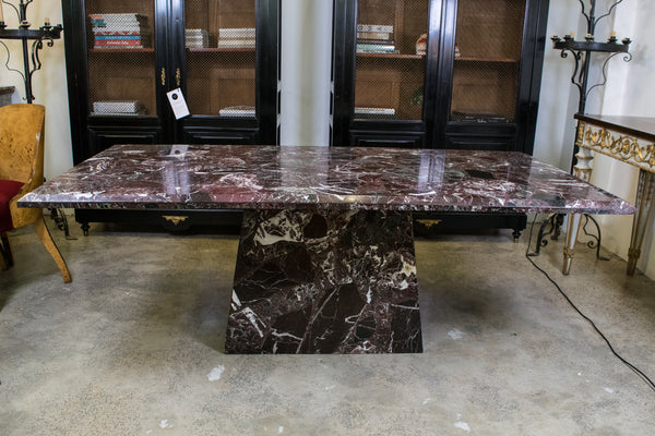 A Rosso Levanto Marble Dining Table