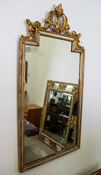 Pair of Italian Neo-Classical Style  Giltwood Mirrors