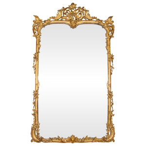 Antique Louis XV Style Giltwood and Gesso Mirror