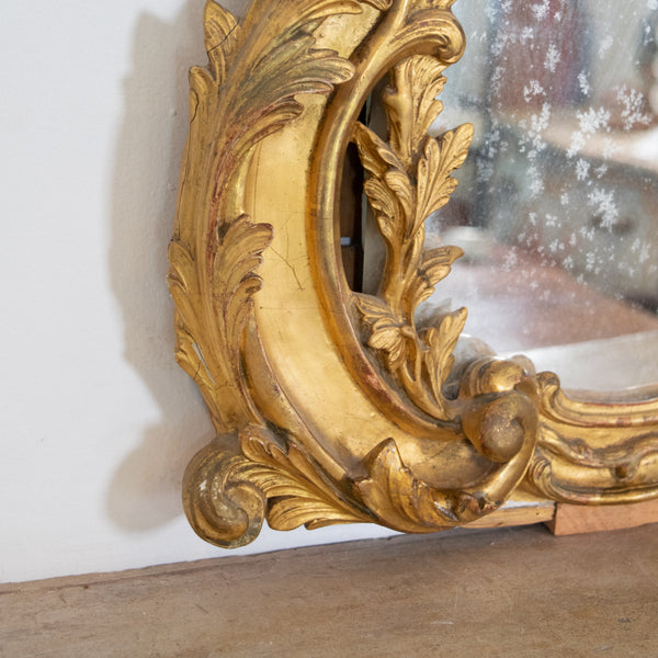 Antique Louis XV Style Giltwood and Gesso Mirror