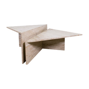 TRAVERTINE TWO-TIER COFFEE TABLE