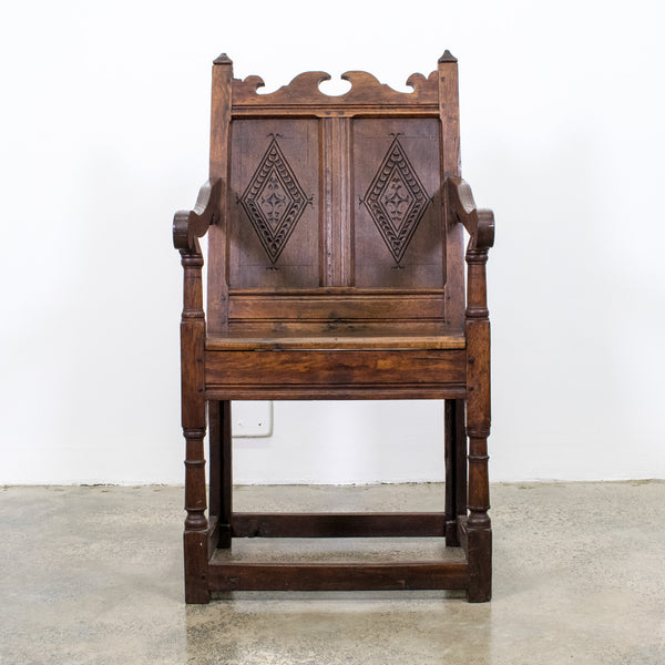 19th Century Oak Wainscot Style Armchair