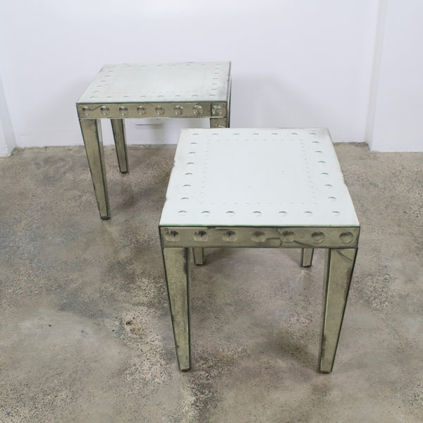 A Pair of Mirrored Side Tables