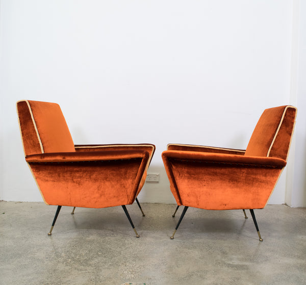 A Pair of Italian Mid-Century Club Chairs