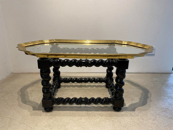 Ebonised Turned Coffee Table with Tray Top