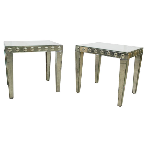 A Pair of Mirrored Side Tables