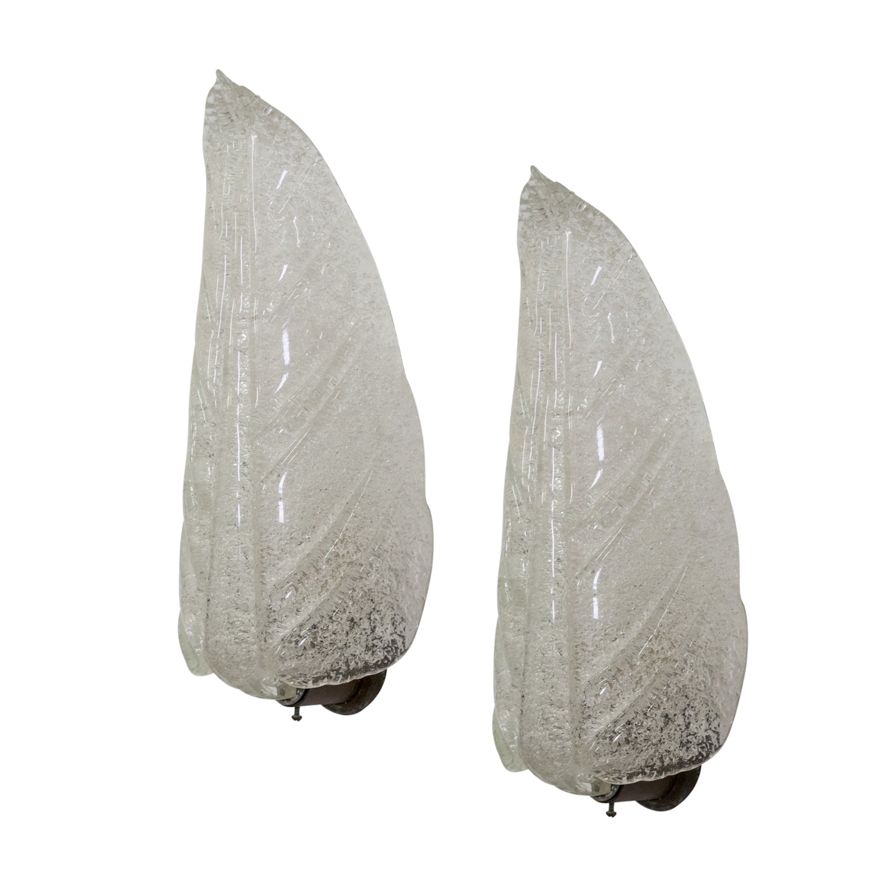 Pair of Murano Leaf Wall Sconces