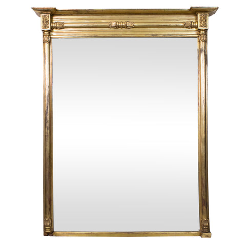 A Regency Style Giltwood and Gesso Overmantel Mirror