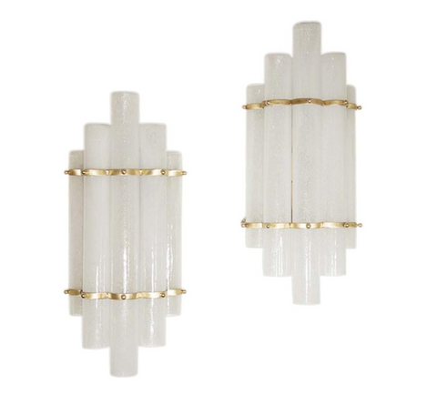 Pair Venini Style Wall Sconces