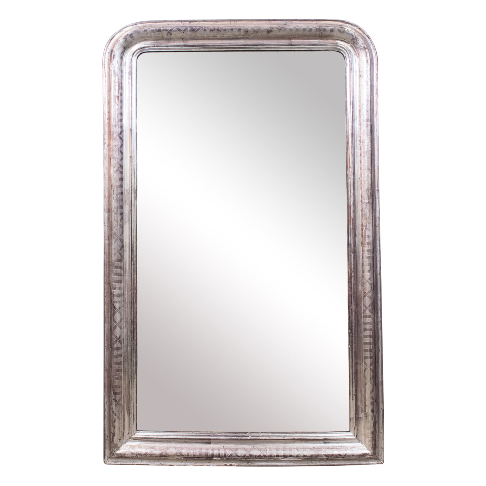 A Louis Philippe Silver Gilt Salon Mirror