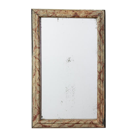 Antique Small Faux Marble Mirror