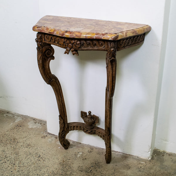 19th Century Louis XV Style Limed Oak Console 