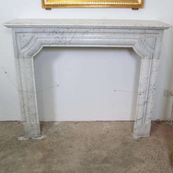 Louis XIV style Carrara marble Fireplace