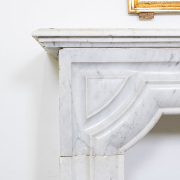 Louis XIV style Carrara marble Fireplace