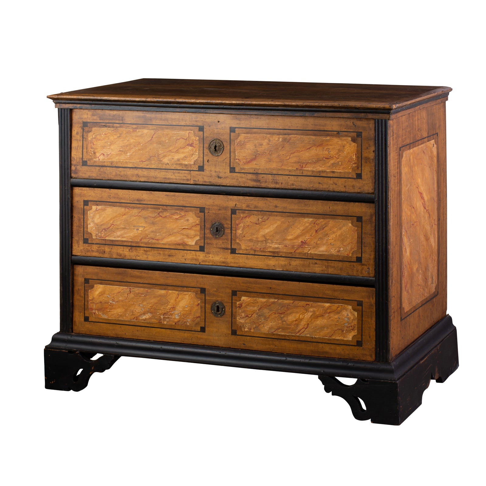 19th Century Faux Marble Italian Commode