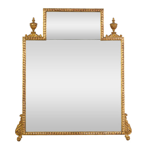 Italian Neo-Classical Giltwood Overmantel Mirror