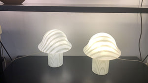 Glass Mushroom Table Lamps by Peill & Putzler, Germany