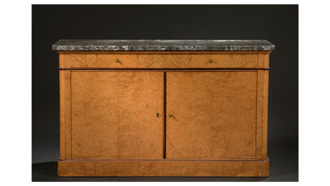 Charles X Burr Ash Marble Topped Sideboard