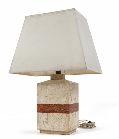 1960s Travertine Table Lamp