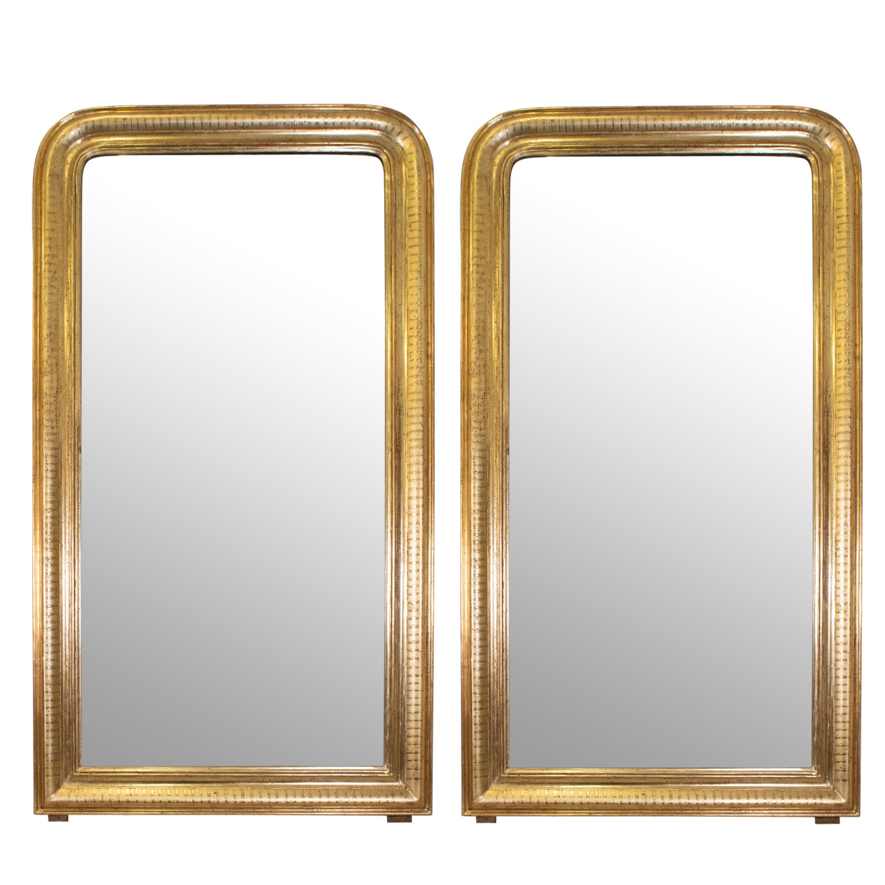 Pair of Louis Phillippe Style Giltwood Mirrors