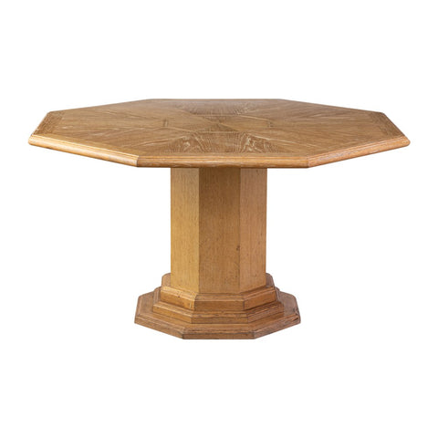 Jean-Claude Mahey Cerused Oak Octagonal table