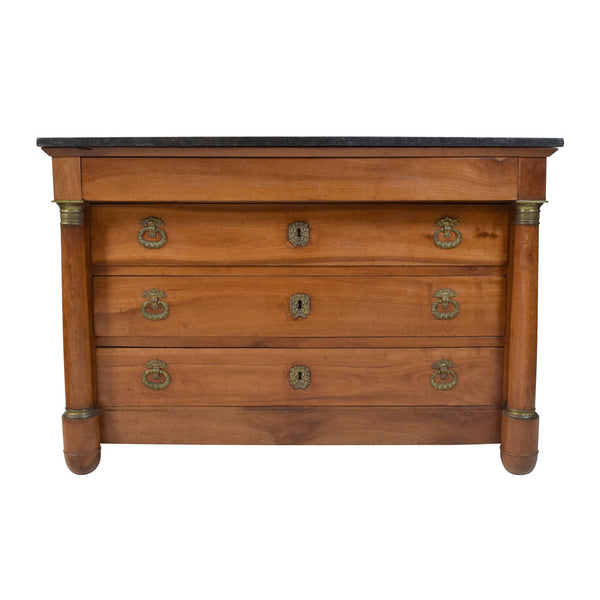 A Large Antique French Empire Cherrywood Commode