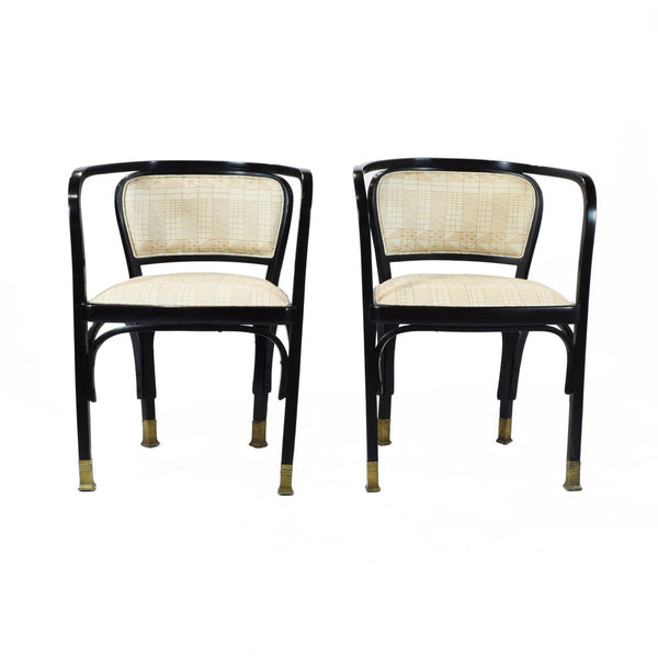 A pair of Austrian Secessionist Armchairs designed by Gustav Siegel