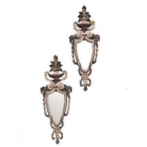 Antique pair of Italian Silver Gilt Mirrors