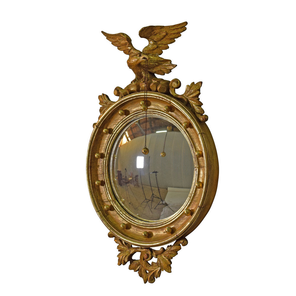 A Regency Style Giltwood Convex Mirror