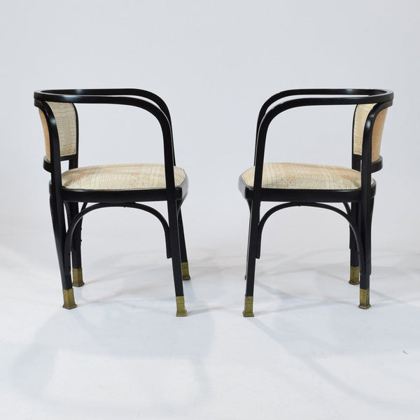 A pair of Austrian Secessionist Armchairs designed by Gustav Siegel