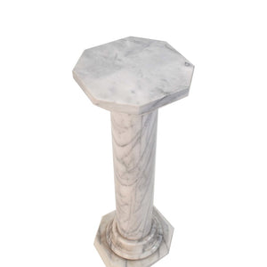 A Vintage White Marble Pedestal