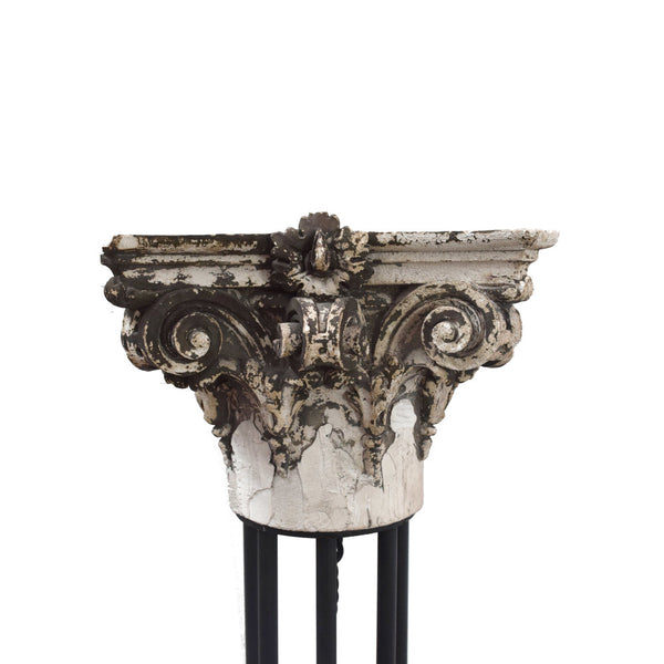 Antique French Corinthian Plaster Capitol Lamp