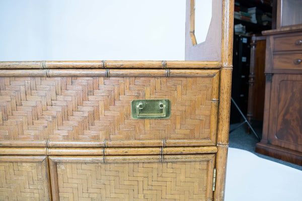 Vintage Faux Bamboo & Rattan Cabinet