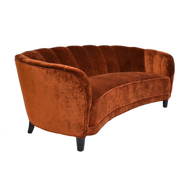 Mid Century Italian Velvet Sofa
