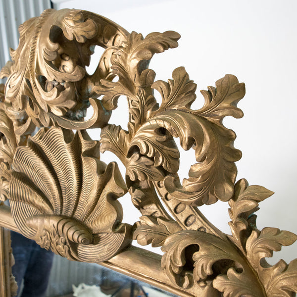 A Large Mid Century Italian Rococo Giltwood Mirror