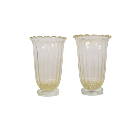 Pair Of "Avventurina" Murano Glass Vases