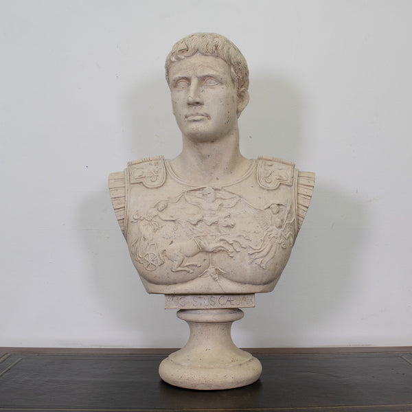 Bust of Augustus Caesar with a Stone Finish