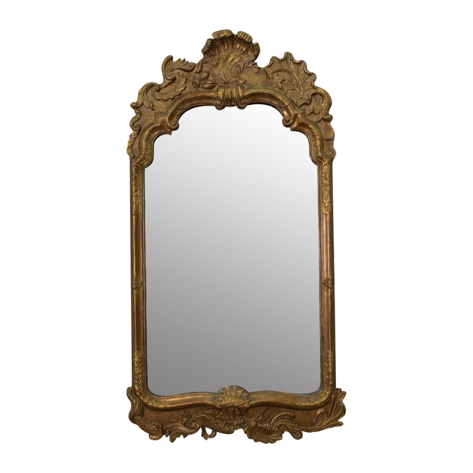 Antique Queen Anne Style Giltwood Mirror