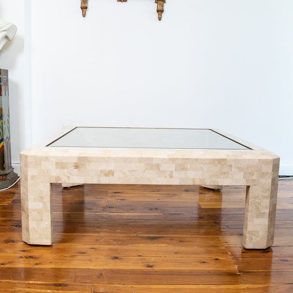 A 1970s Maitland-Smith Tessallated Coral Stone Coffee Table