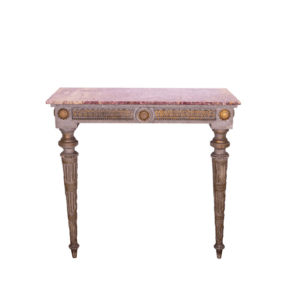 Louis XVI White and Gilt Console Table